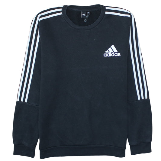 Adidas Men's Black Crew Neck Logo Sweatshirt Size L Pullover