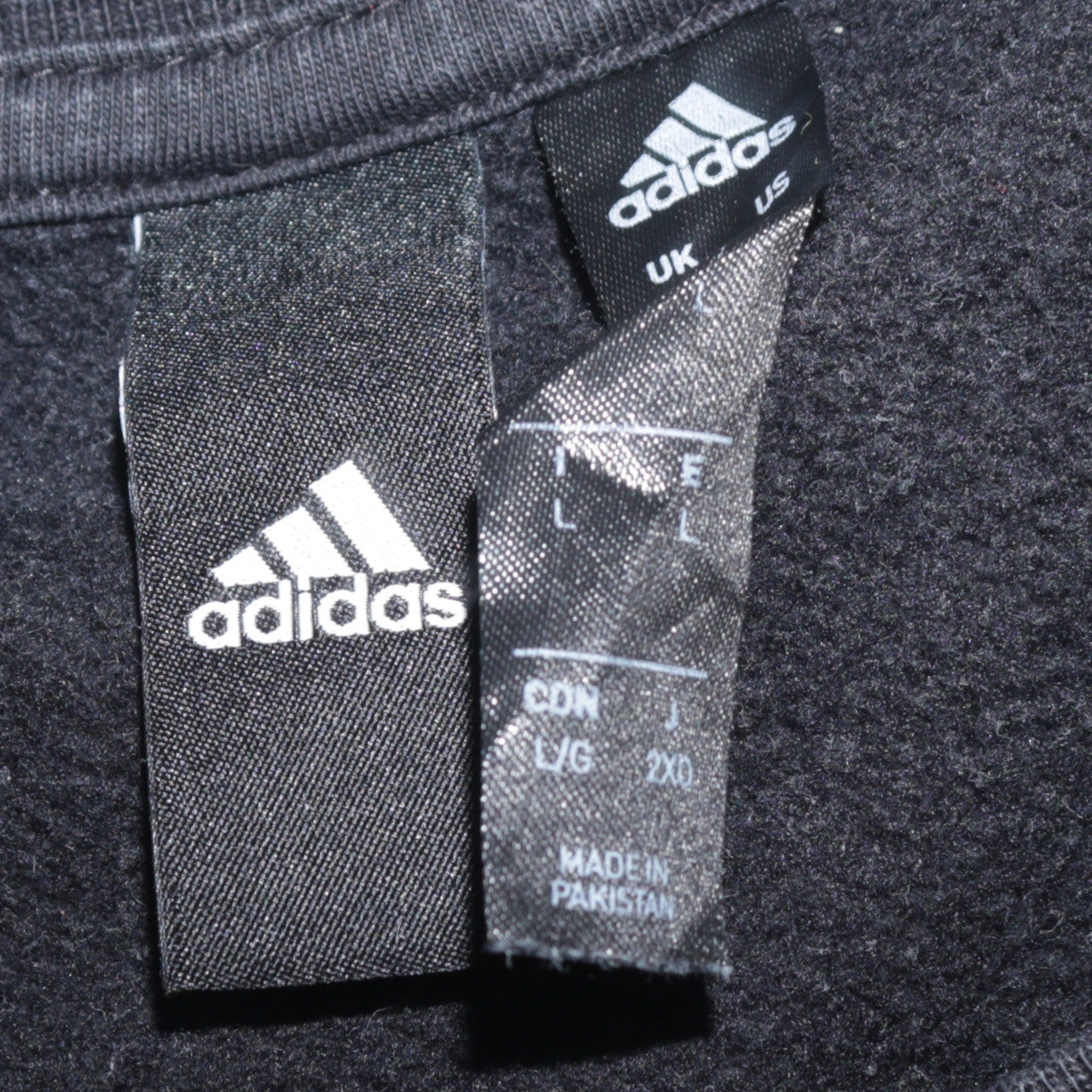 Adidas Men's Black Crew Neck Logo Sweatshirt Size L Pullover