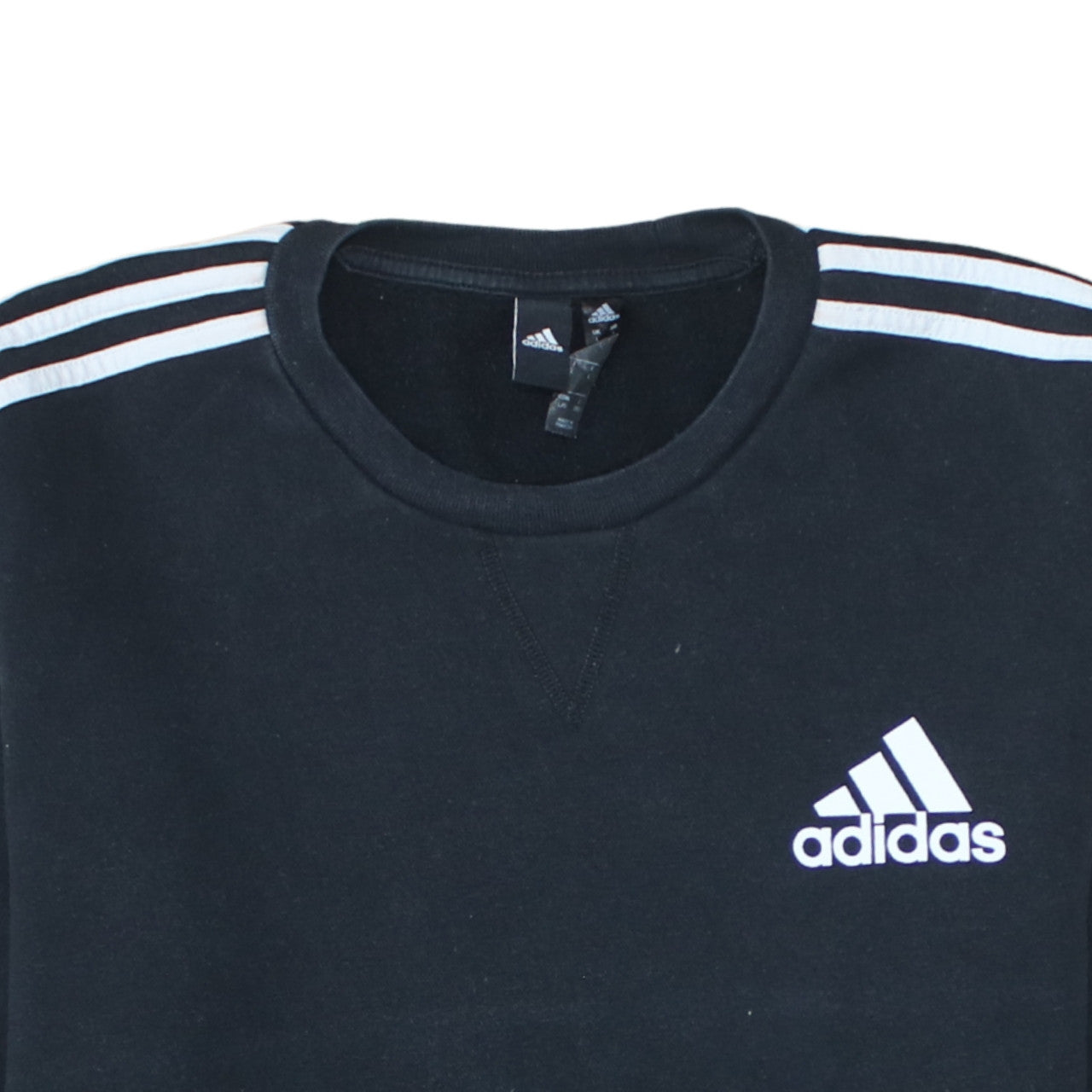 Adidas Men's Black Crew Neck Logo Sweatshirt Size L Pullover