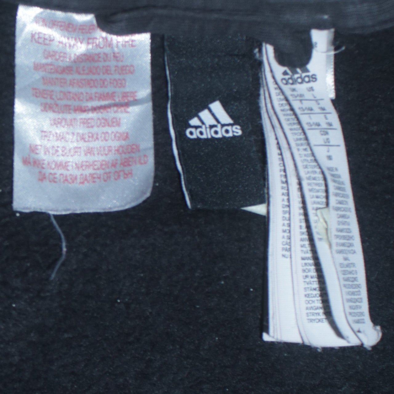 Adidas Boys Black Full Zip Hoodie 10-11 Years Hooded Sweatshirt
