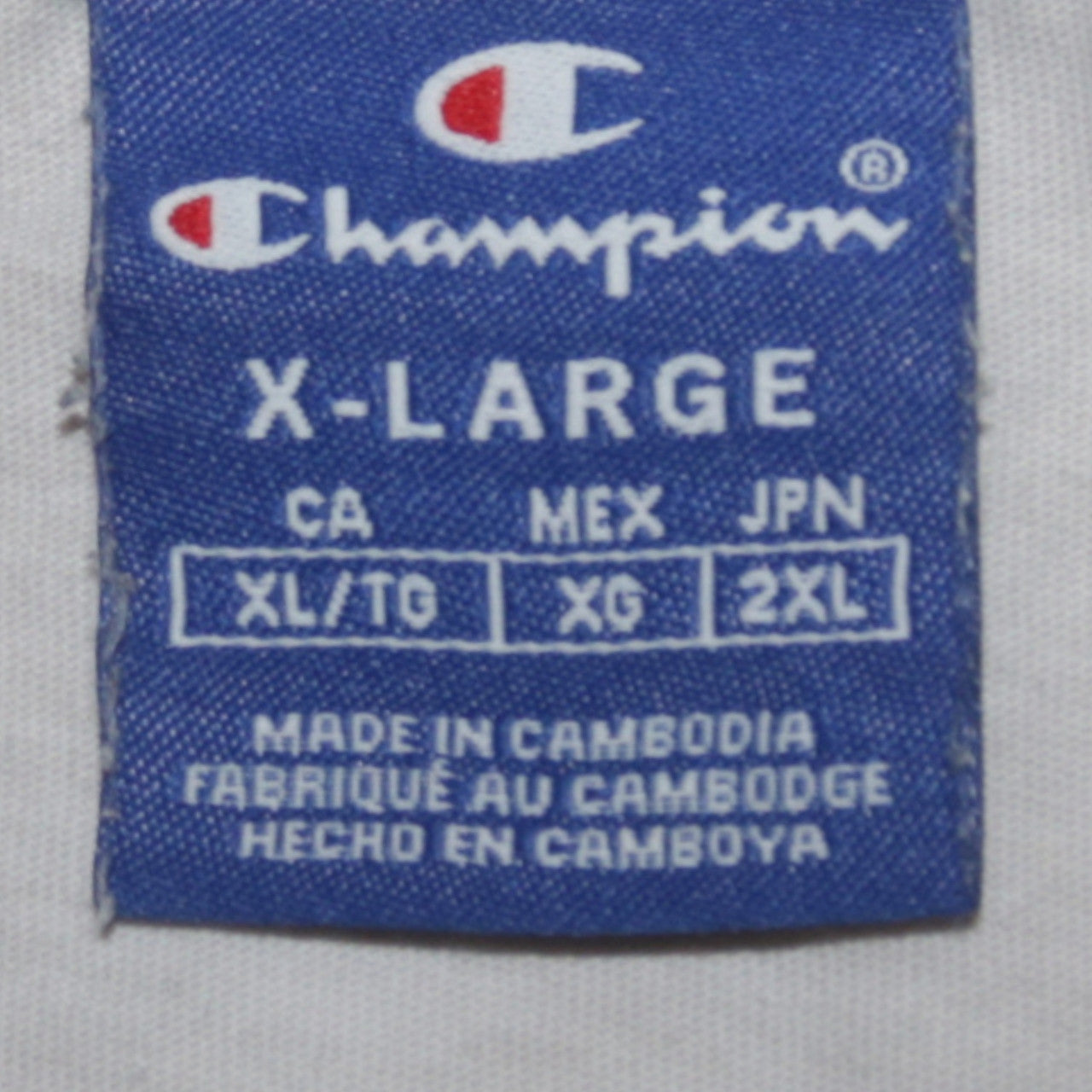 Champion Men Beige Logo Short Sleeve Crew Neck T-Shirt XL