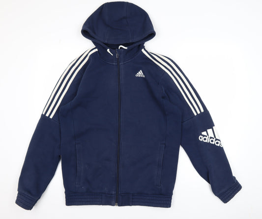 Adidas Men's Blue Full Zip Hoodie Size S Sports Fleece