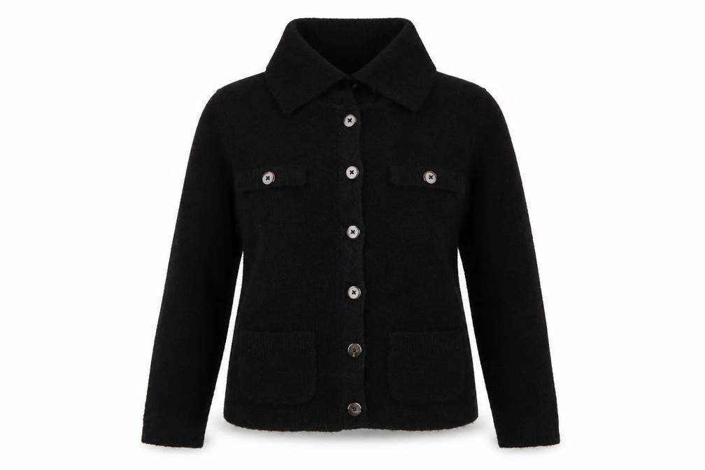 Marks & Spencer Women’s Black Collared Button Cardigan Size S