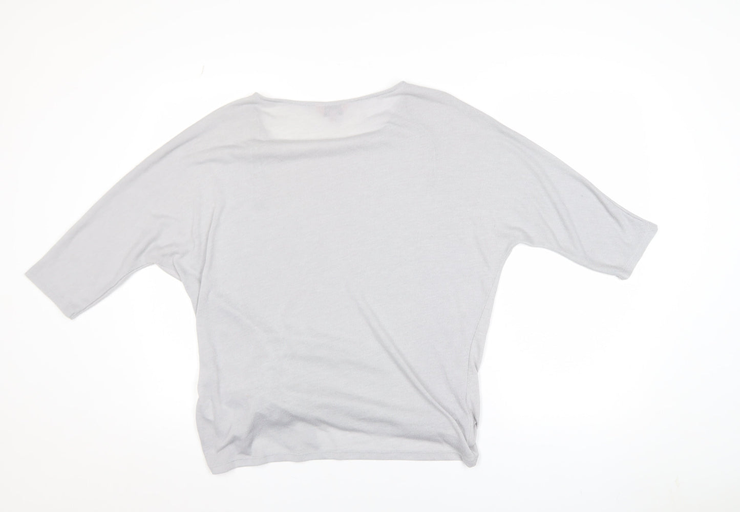 Phase Eight Women Grey 3/4 Sleeve Ruched Tunic Top Size 16