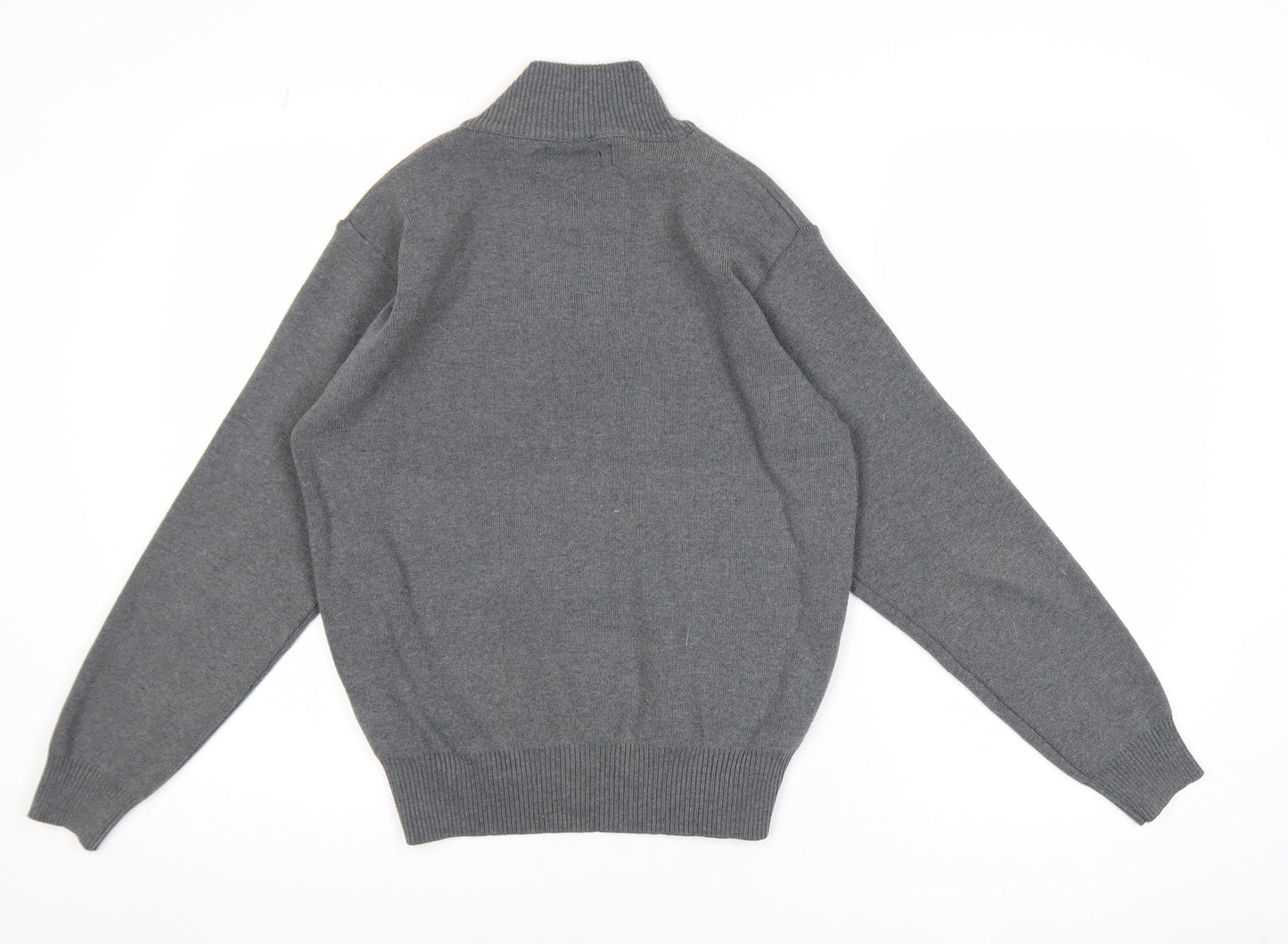 Hugo Boss Men's Grey 1/2 Zip High Neck Knit Sweatshirt Size M