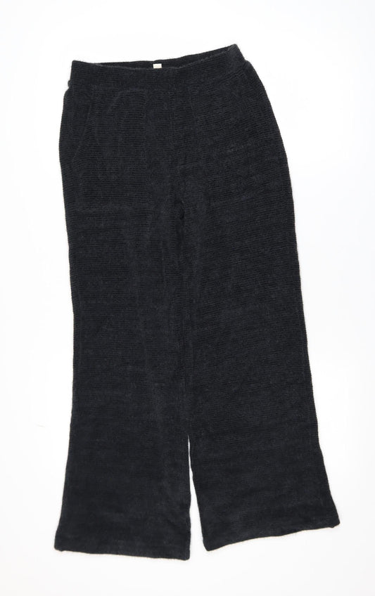 Marks and Spencer Womens Black XS Wide-Leg Knit Trousers