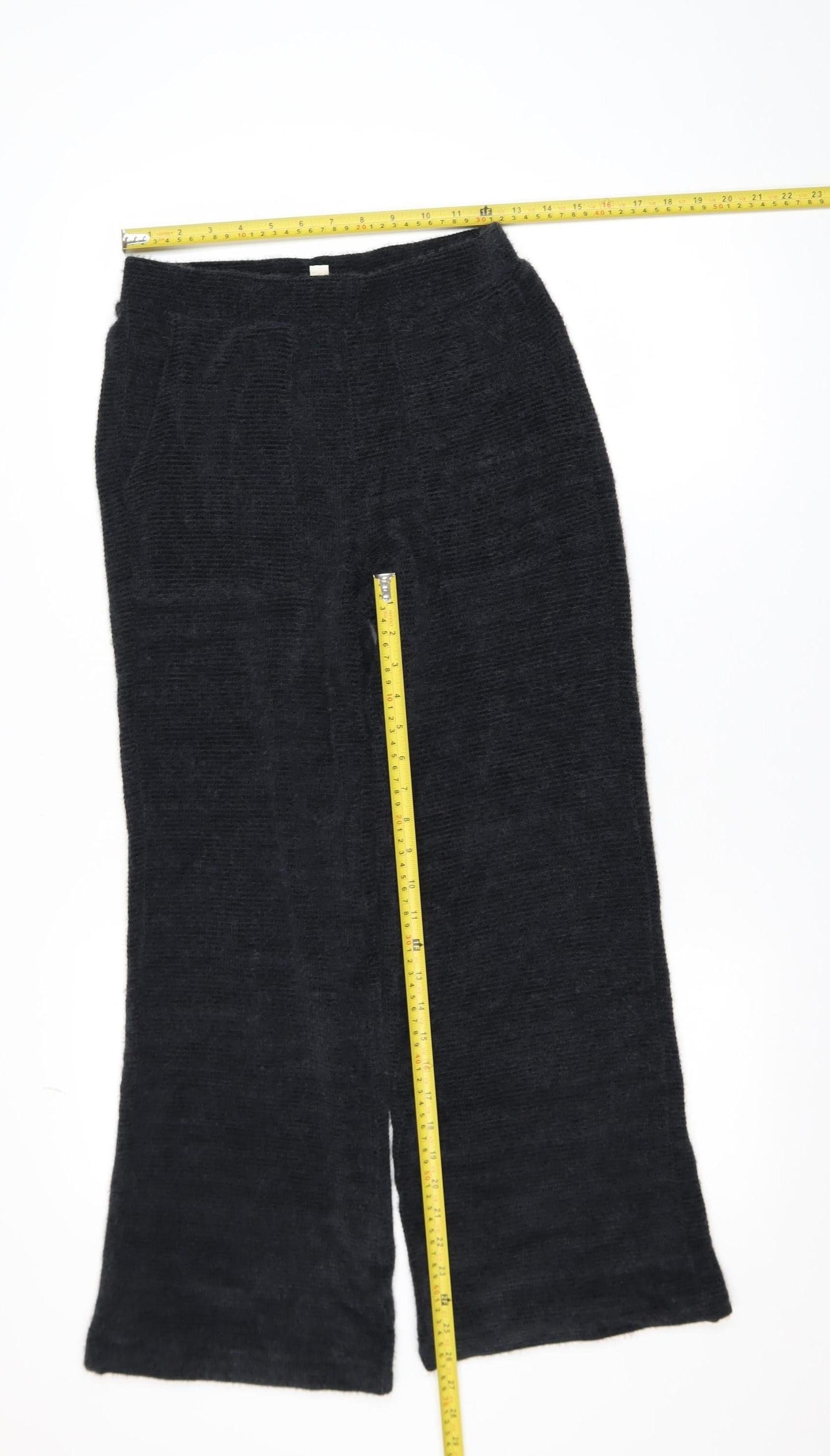 Marks and Spencer Womens Black XS Wide-Leg Knit Trousers