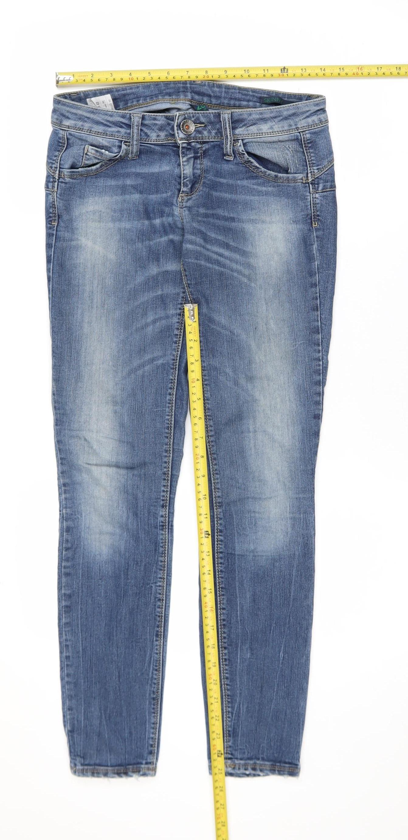 Benetton Womens Blue Skinny Denim Jeans Size 28 Slim Fit