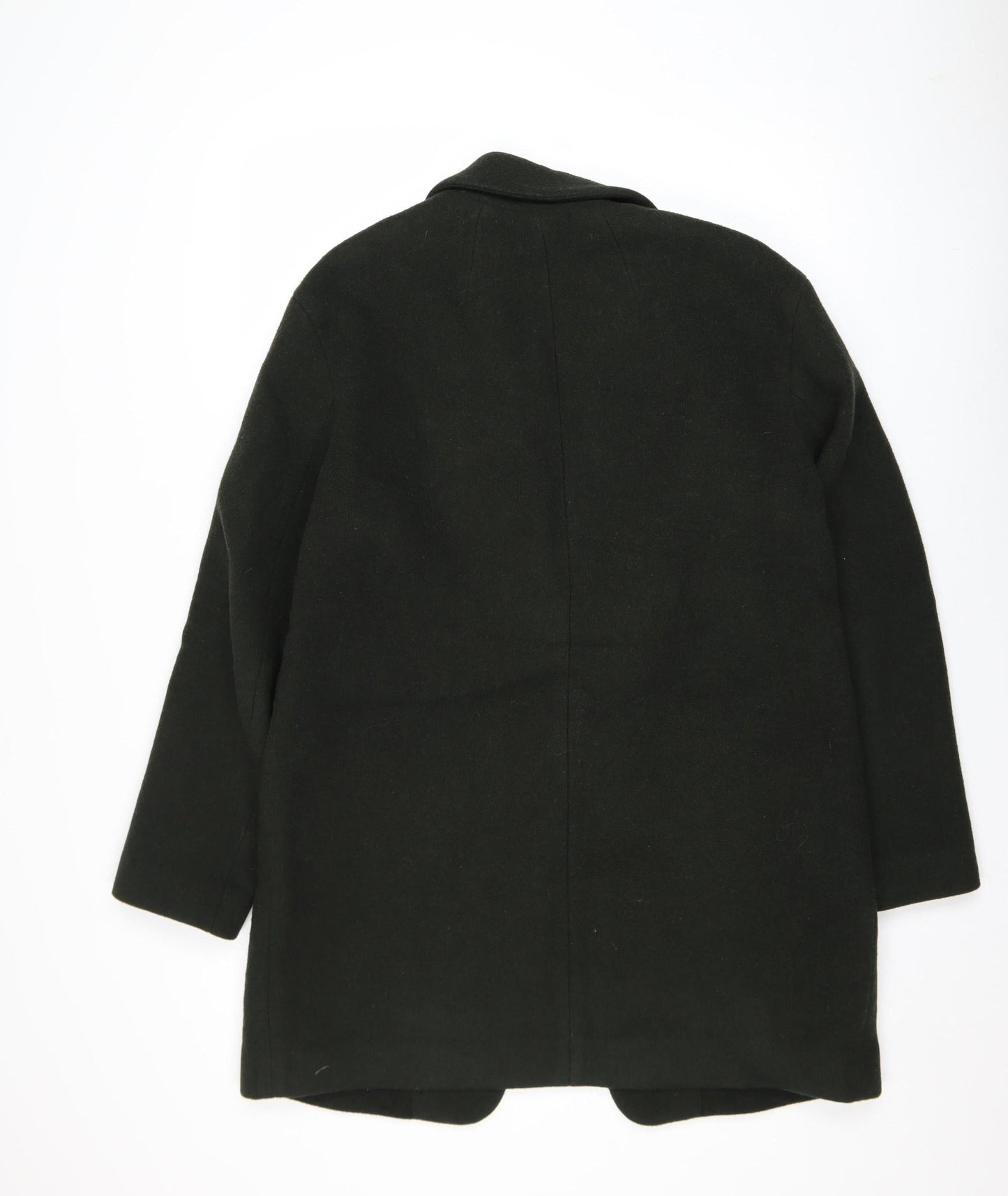 Uniqlo Women’s Black Wool Blend Mid-Length Overcoat L