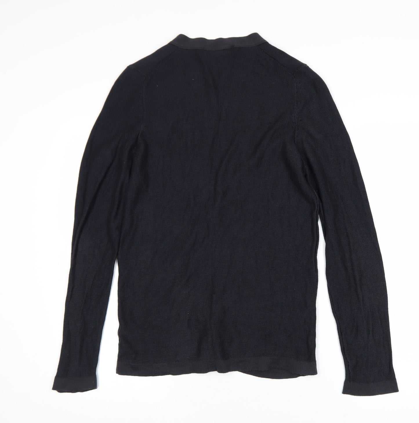Pringle of Scotland Men’s Black Cotton Silk Cardigan S Slim Fit