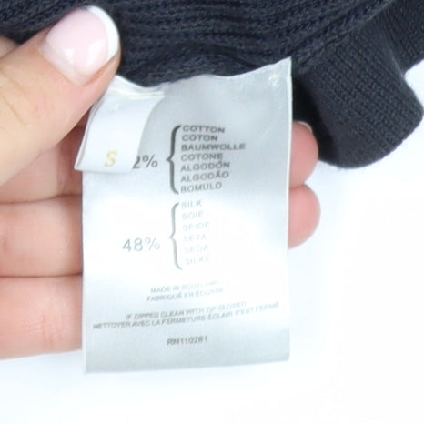 Pringle of Scotland Men’s Black Cotton Silk Cardigan S Slim Fit