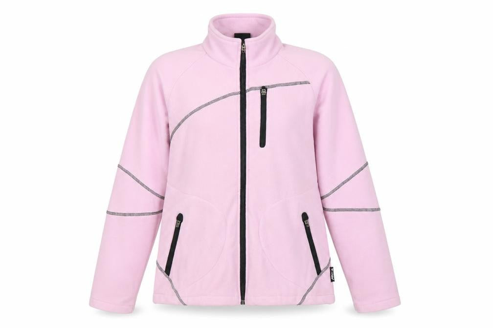 Hi-Tec Womens Pink Fleece Jacket L Full Zip Outdoor Mid-Length