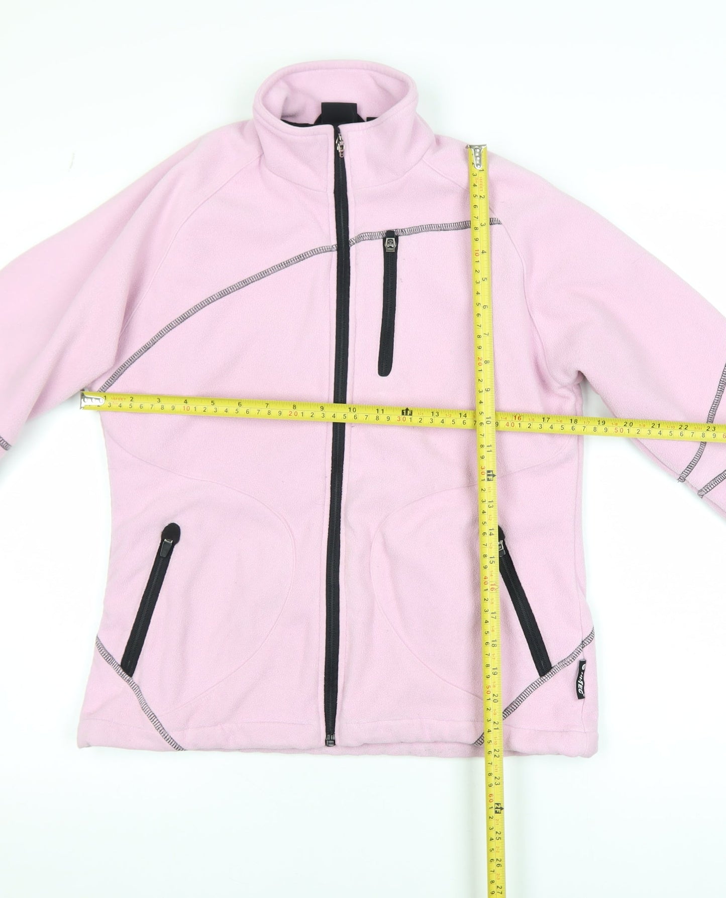 Hi-Tec Womens Pink Fleece Jacket L Full Zip Outdoor Mid-Length