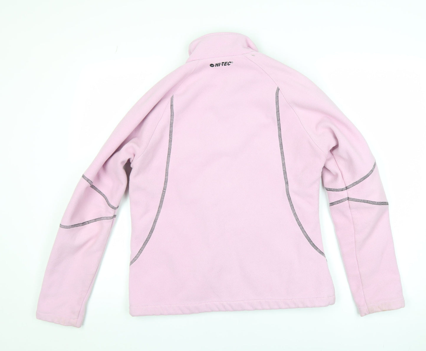 Hi-Tec Womens Pink Fleece Jacket L Full Zip Outdoor Mid-Length