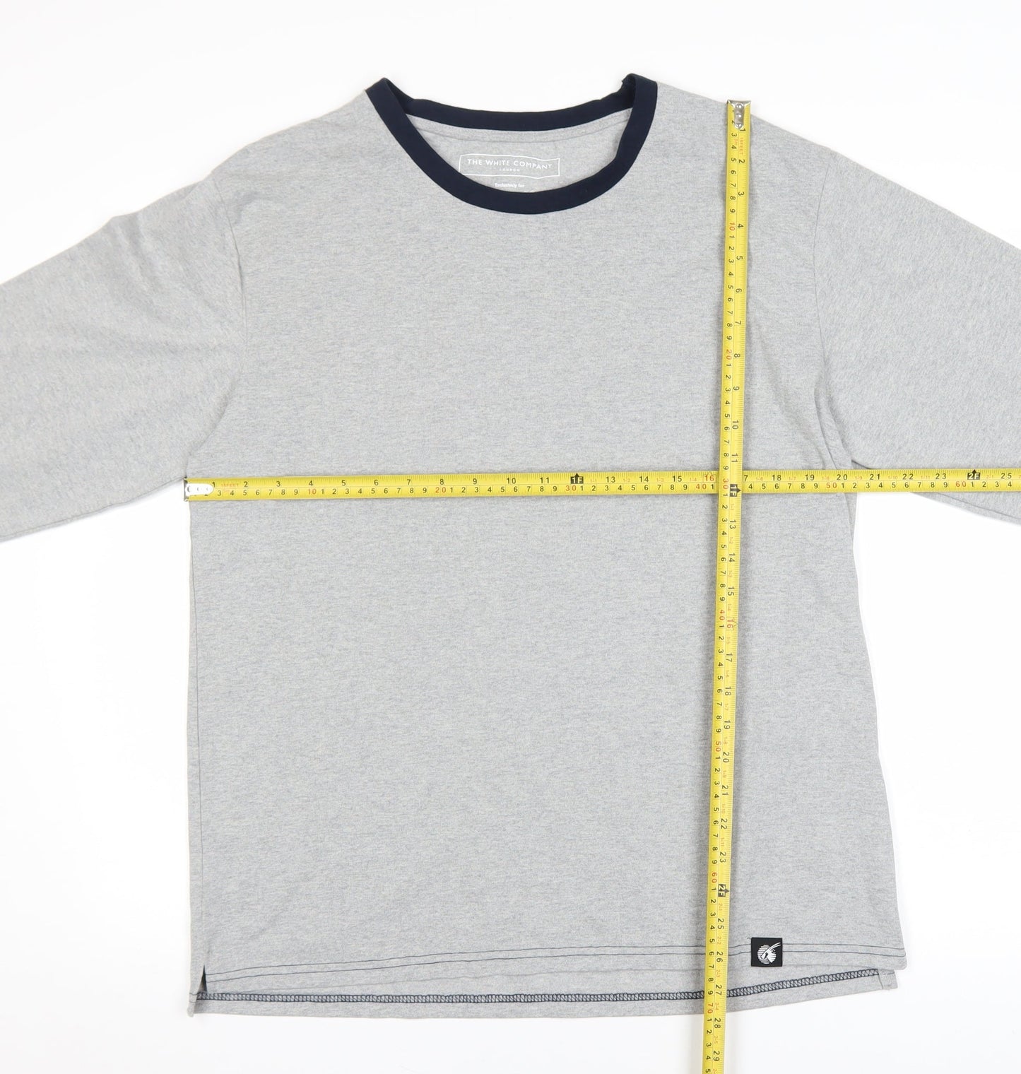 The White Company Men’s Grey Long Sleeve Crew Neck Top Size M