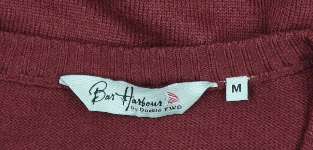Bar Harbour Mens Red Wool Blend V-Neck Sleeveless Jumper M