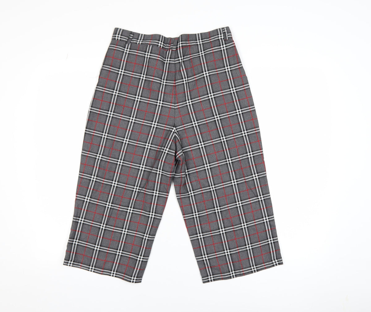Şen Bebe Women’s Grey Plaid Cropped Trousers Size S