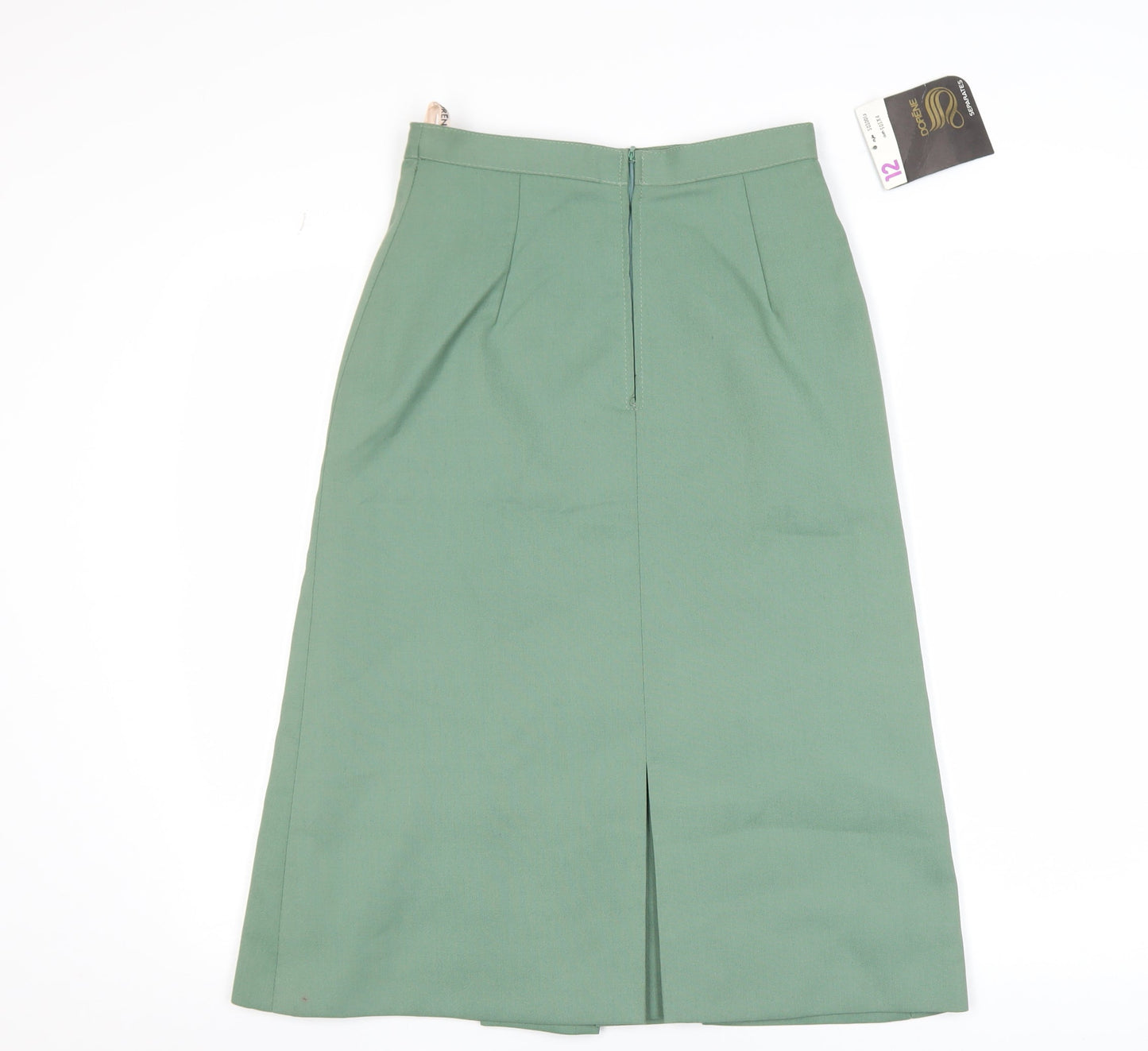 Dorene Women’s Green Midi Pleated Skirt Size 12 Polyester Lined Workwear
