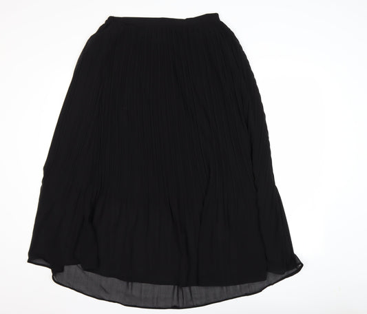 New Look Women's Black Pleated Midi Skirt Size 14