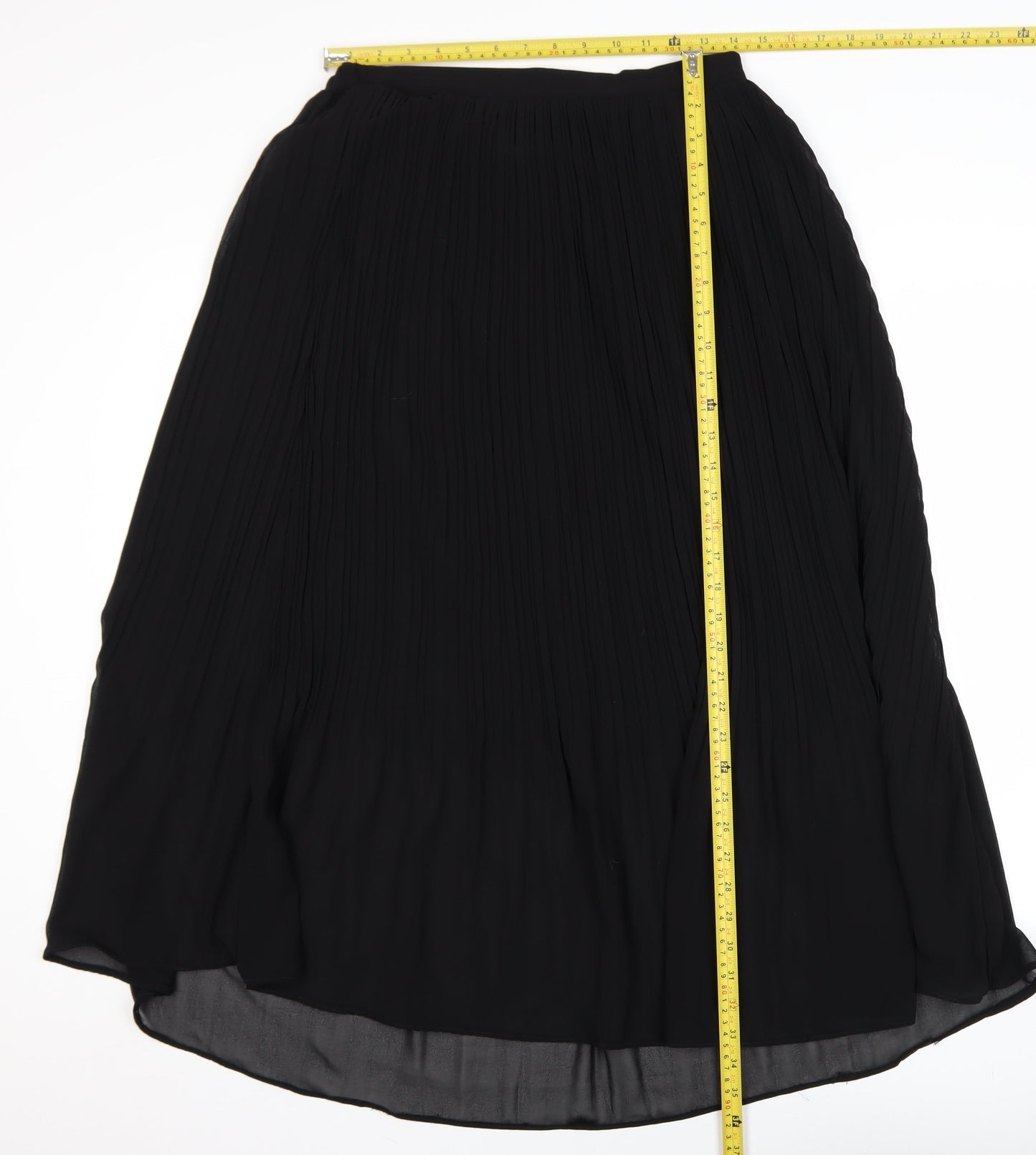 New Look Women's Black Pleated Midi Skirt Size 14