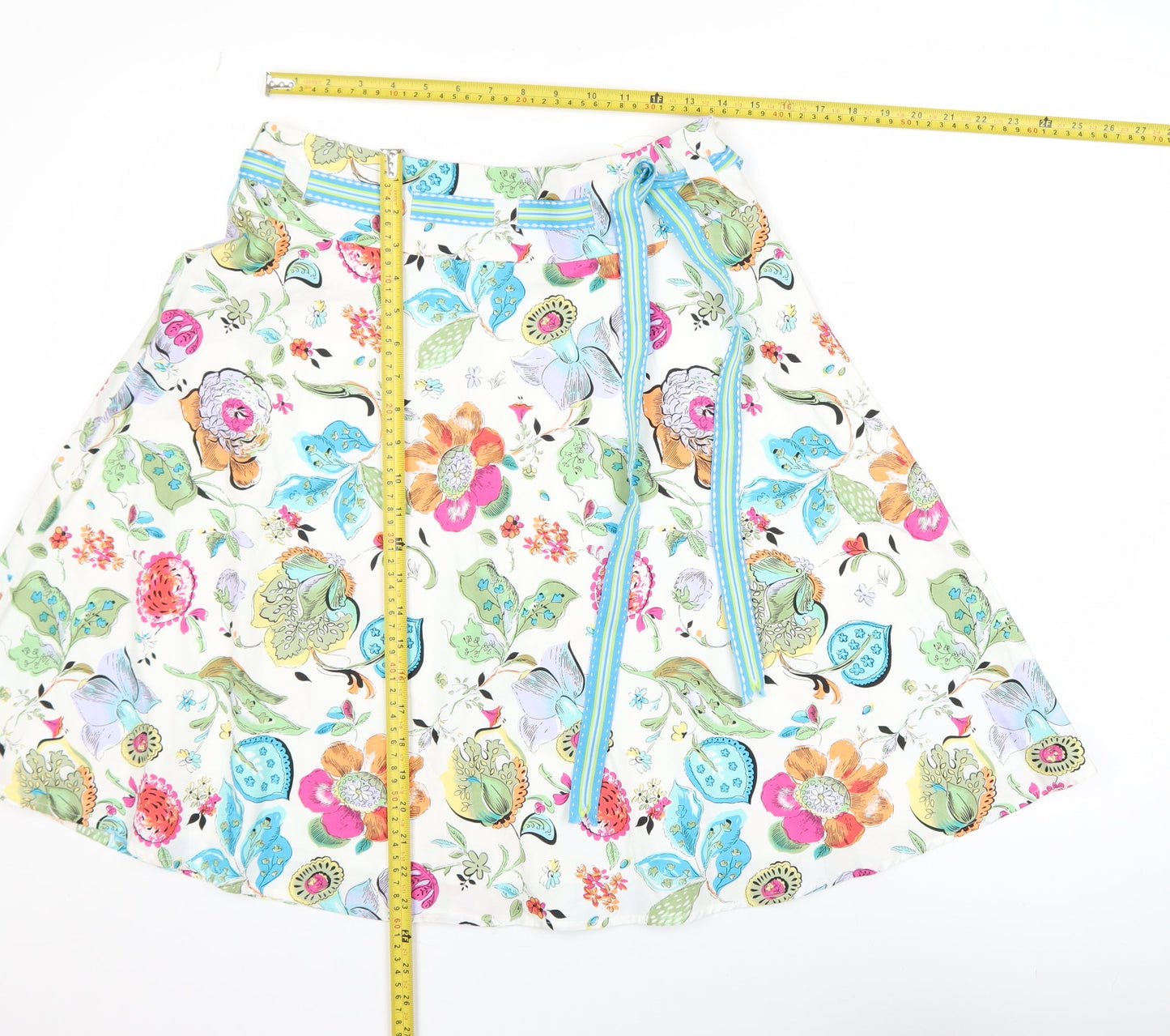 Express Women's Multicoloured Floral A-Line Knee Length Skirt Size 10