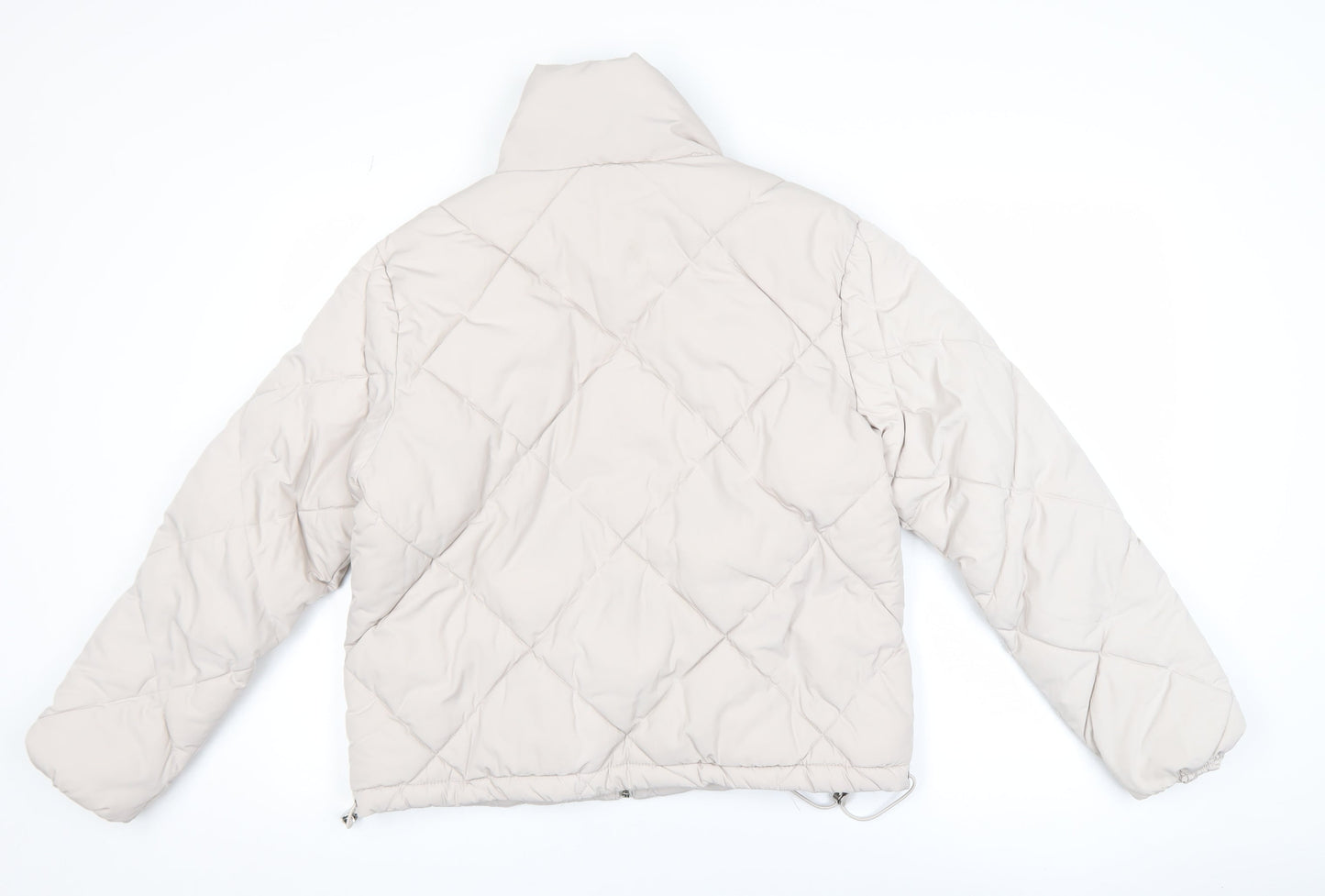 H&M Divided Women Beige XS Quilted Puffer Jacket
