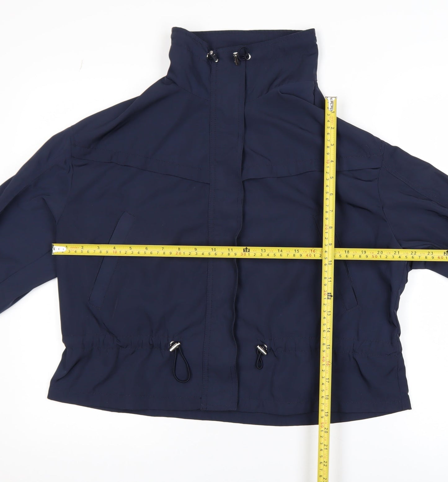 Stradivarius Women Blue Windbreaker Jacket Size 12 Lightweight Zip