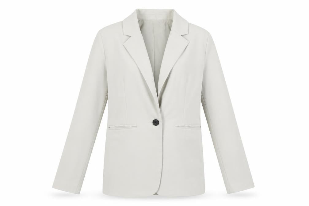 Topshop Women Beige Single-Breasted Blazer UK 6 Classic Fit