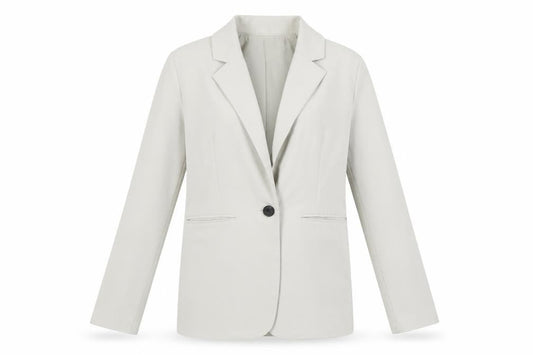 Topshop Women Beige Single-Breasted Blazer UK 6 Classic Fit