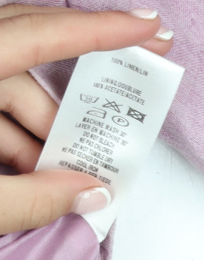 Alex & Co Women Pink Linen Blazer UK 12 Single-Breasted Jacket