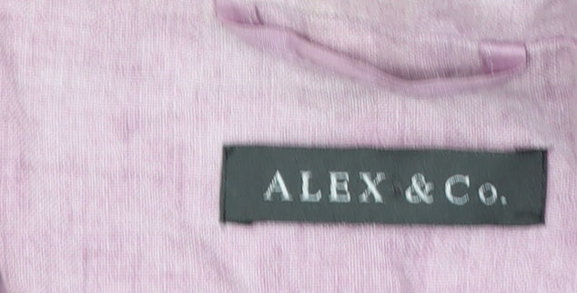 Alex & Co Women Pink Linen Blazer UK 12 Single-Breasted Jacket