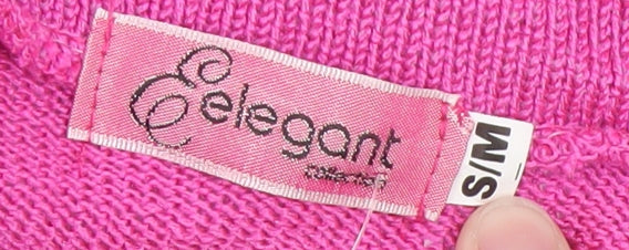 Elegant Women's Pink Knit Open Cardigan Jumper Size S