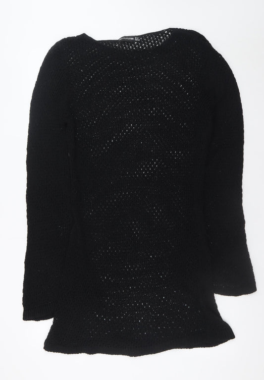 PrettyLittleThing Women’s Black Knitted Jumper Dress Size 12