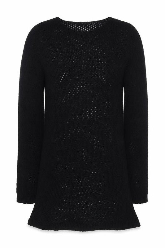 PRETTYLITTLETHING Women’s Black Knitted Jumper Dress Size 12
