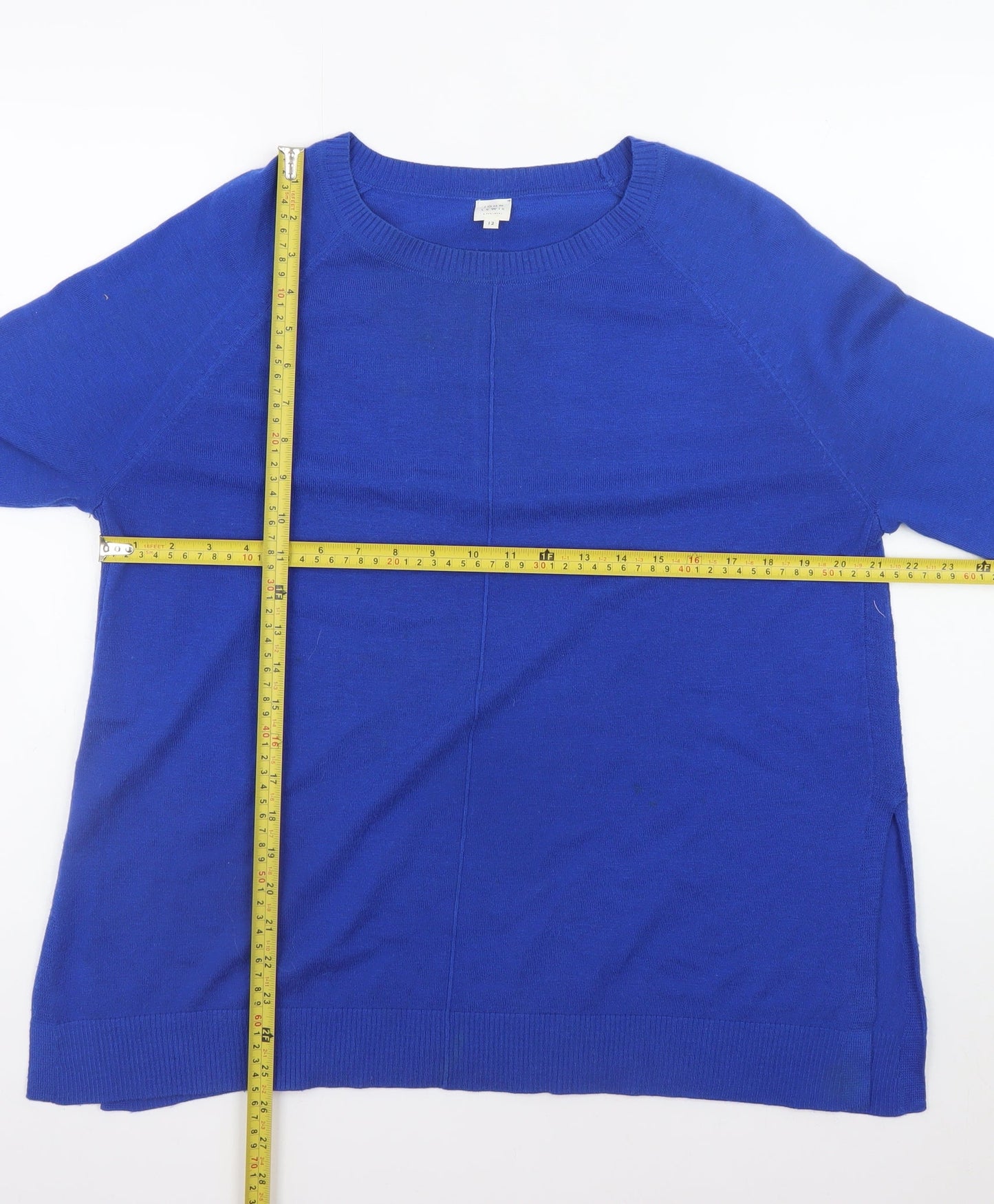 John Lewis Women Blue Size 12 Crew Neck Long Sleeve Jumper