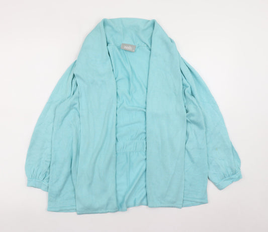 Wallis Women's Blue Size 14 Open Cardigan Knit Long Sleeve