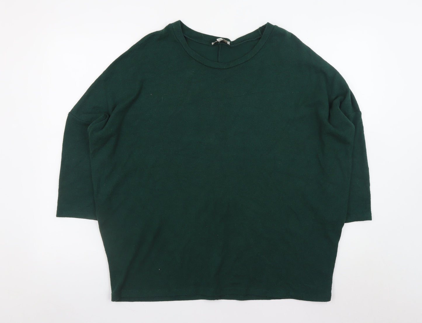 Apricot Women’s Green 3/4 Sleeve Relaxed Knit Pullover Jumper S