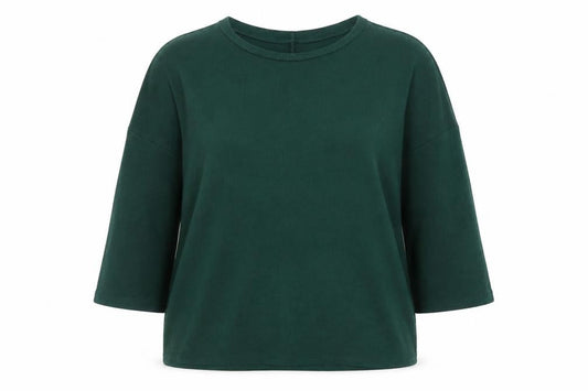 Apricot Women’s Green 3/4 Sleeve Relaxed Knit Pullover Jumper S