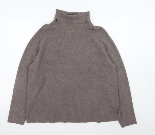 Marks and Spencer Women Brown XL Roll Neck Knit Jumper