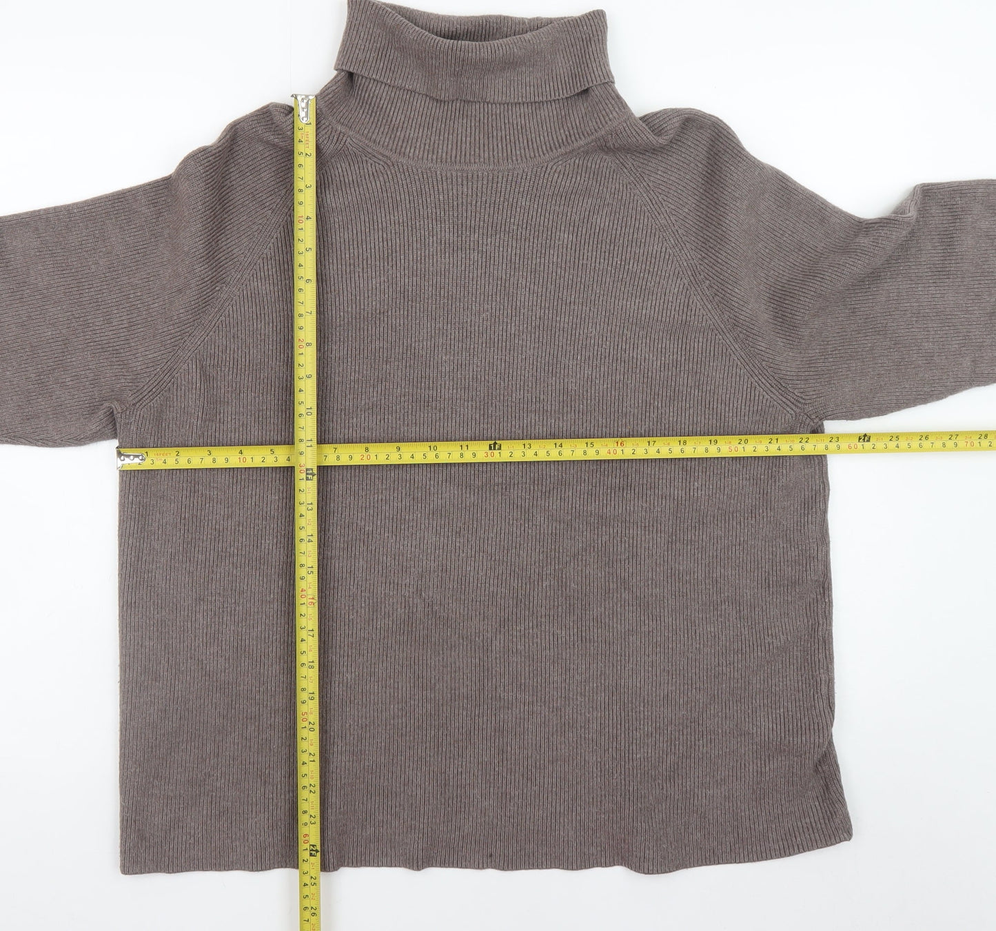 Marks and Spencer Women Brown XL Roll Neck Knit Jumper