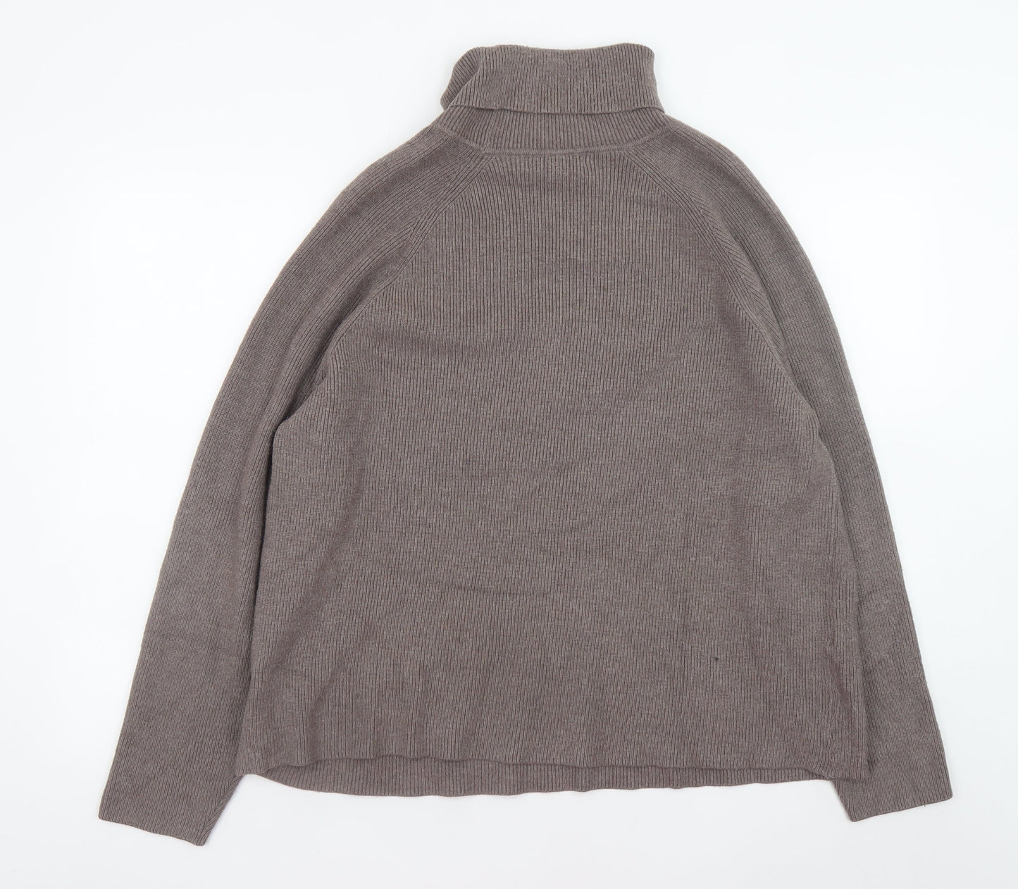 Marks and Spencer Women Brown XL Roll Neck Knit Jumper