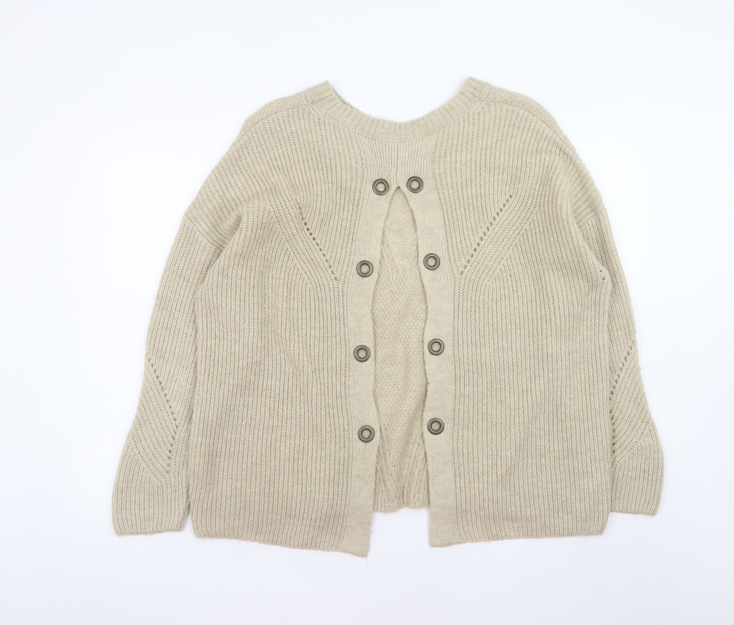 Tu Women’s Beige Cable-Knit Button Cardigan Size 20