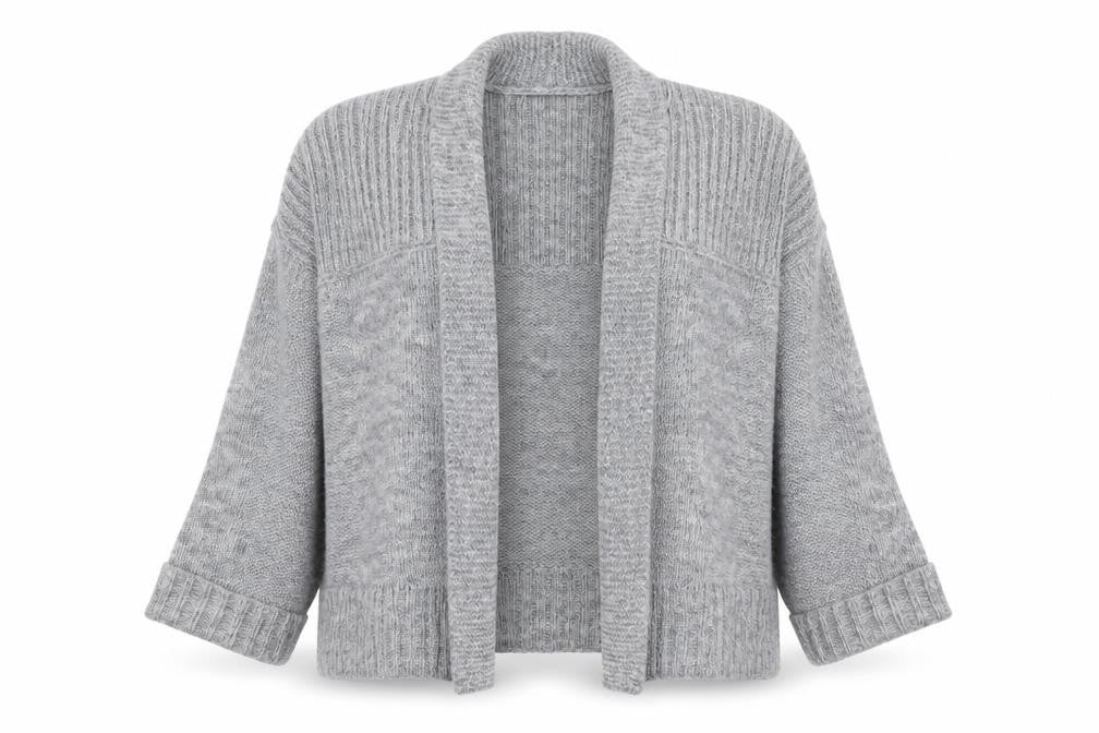 Marks & Spencer Women’s Grey Chunky Knit Open Cardigan Size 14