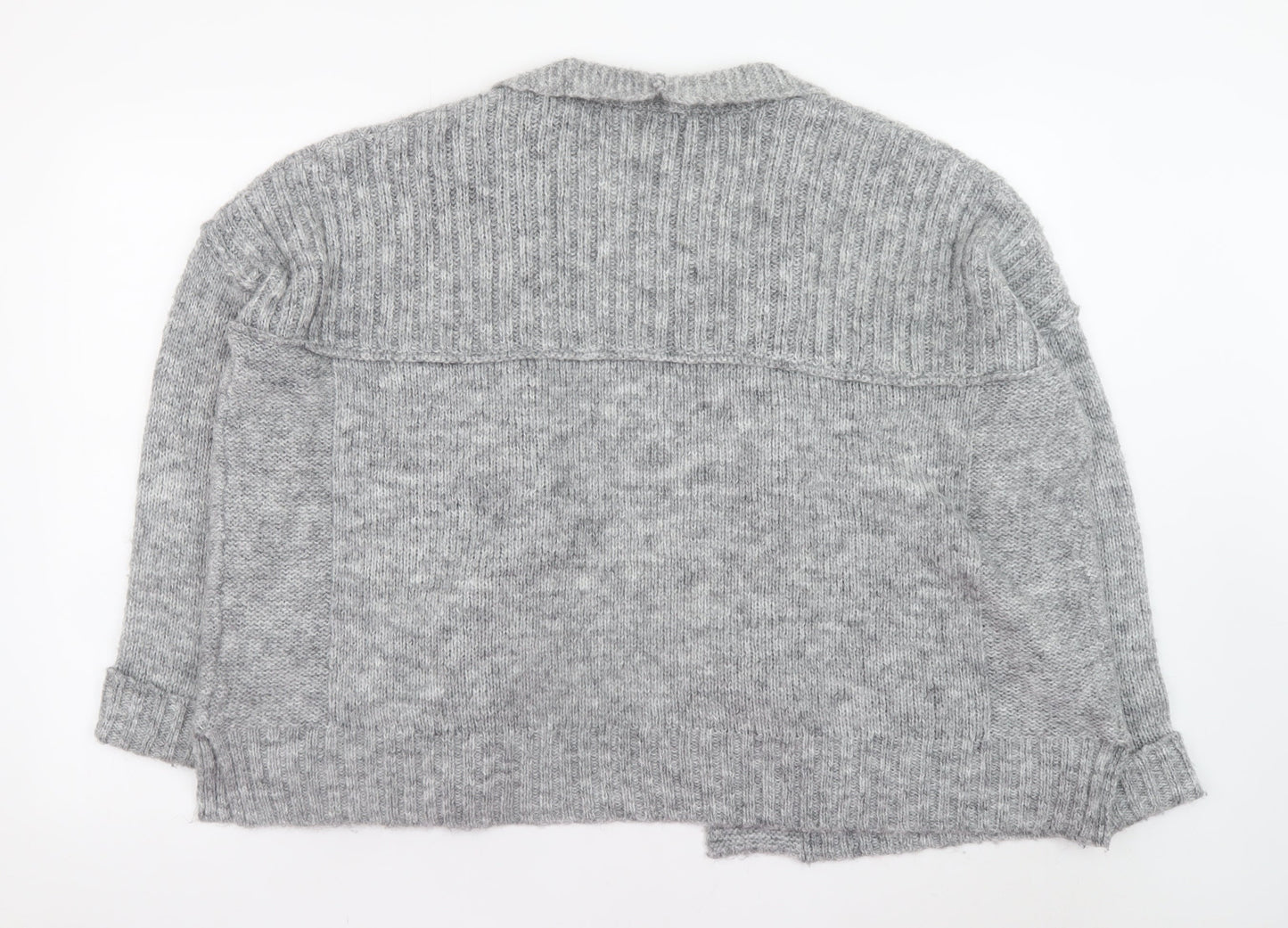 Marks and Spencer Women’s Grey Chunky Knit Open Cardigan Size 14
