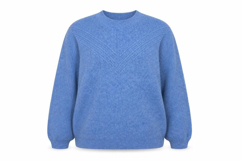 Next Women Blue Crew Neck Cable-Knit Jumper Size 16