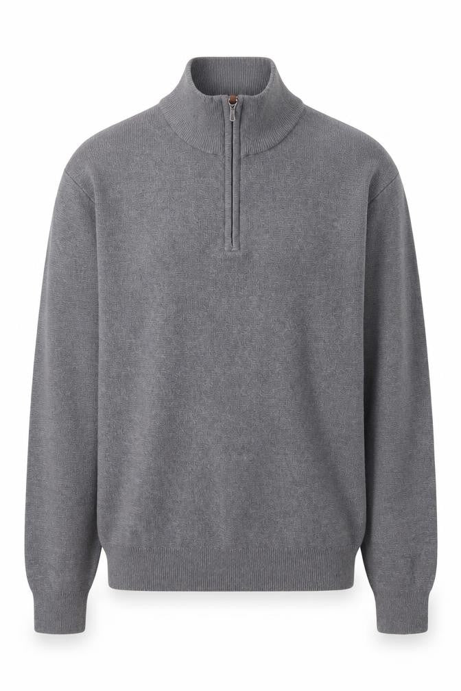 Next Men's Grey Cotton Half Zip Jumper XS High Neck Knitwear