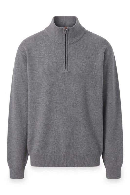 Next Men's Grey Cotton Half Zip Jumper XS High Neck Knitwear