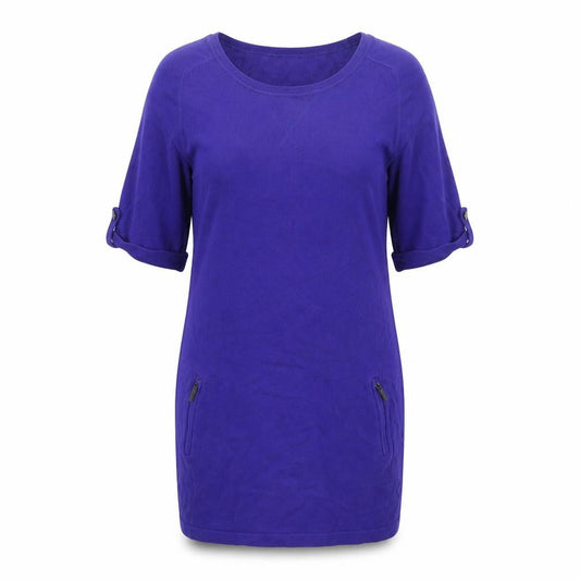 Marks & Spencer Women Blue Size 14 Knit T-Shirt Dress with Zip Pockets