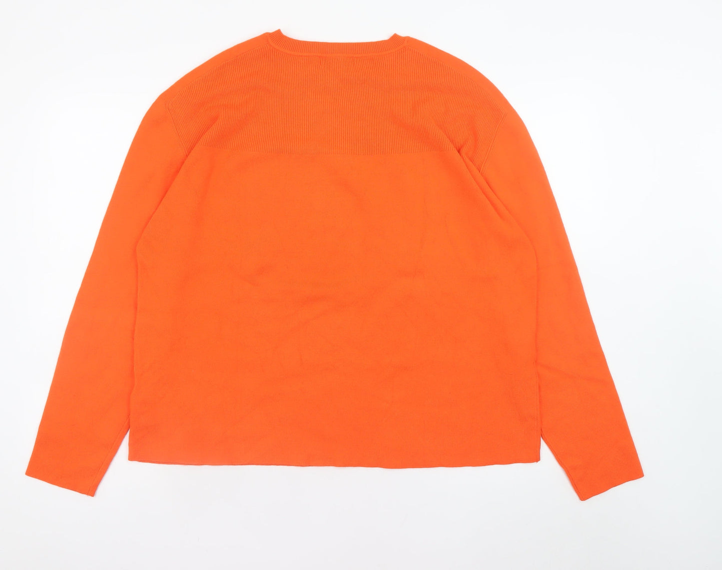 Marks and Spencer Women Orange XL Button Shoulder Long Sleeve Jumper