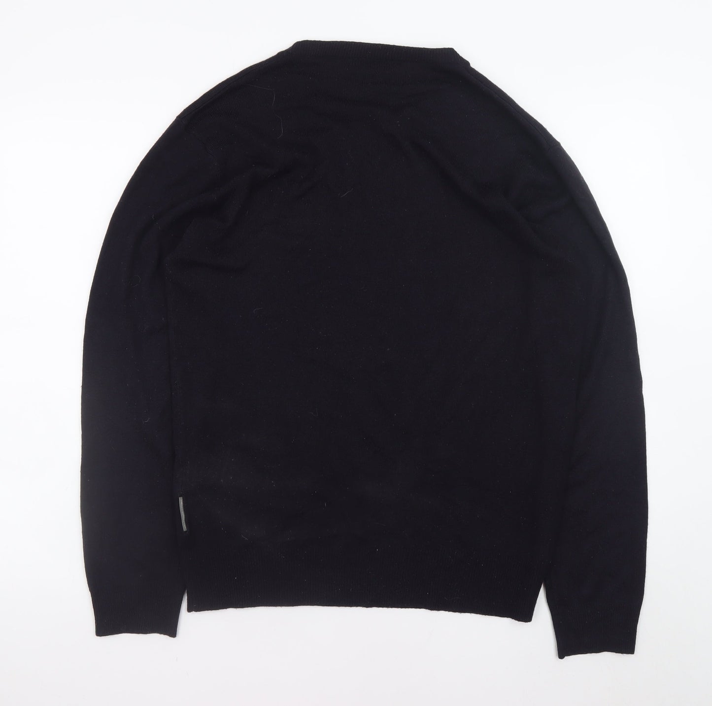 French Connection Men's Black Wool Crew Neck Jumper Size M